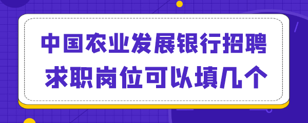 中国农业发展银行招聘求职岗位可以填几个.png