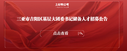 三亚市吉阳区基层大团委书记储备人才招募公告房地产人气热销红金营销公众号首图.jpg