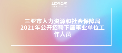 三亚市人力资源和社会保障局2021年公开招聘下属事业单位工作人员.jpg