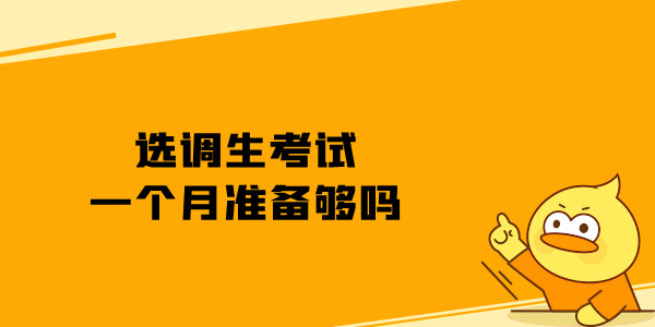 选调生考试一个月准备够吗