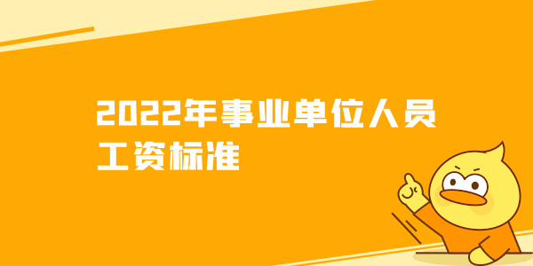 2022年事业单位人员工资标准